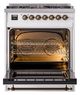 Ilve® Nostalgie II Noblesse 30" White Pro Style Dual Fuel Range with Burnished Trim-2