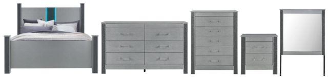 Global Furniture USA Logan 5-Piece Siver King Bedroom Set-0