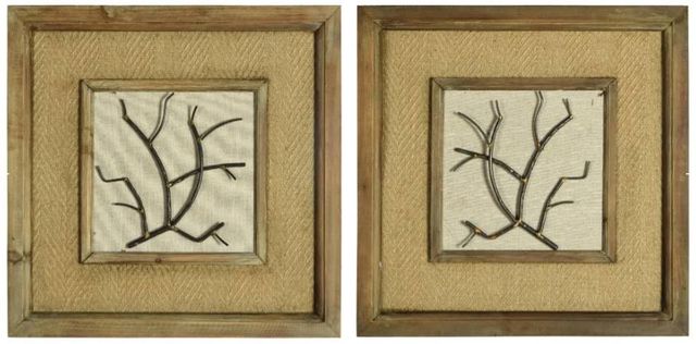 Classy Art 2-Piece Black/Gray Framed Sticks Wall Art Set-0