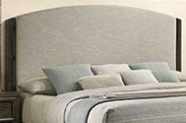 Crown Mark Ethel Beige/Brown Queen Upholstered Panel Bed-2