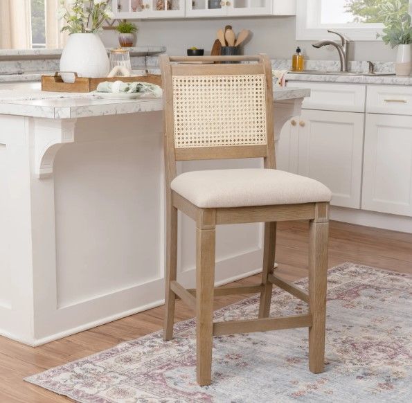Linon Emerson Natural Cane Counter Stool-1