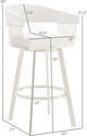 Armen Living Chelsea Silver/Slate Gray Swivel Counter Stool-3