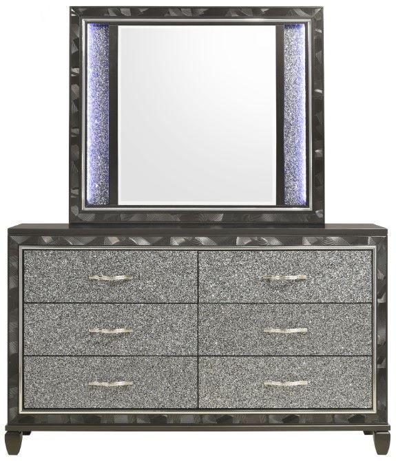 New Classic® Home Furnishings Radiance Black Pearl Dresser and Mirror-2