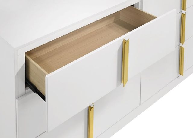 Coaster® Ines White High Gloss Bedroom Dresser with Mirror-4