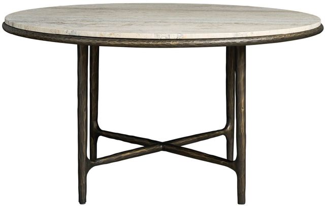Universal Explore Home™ Griffith Park White Round Dining Table with Bronze Base-2