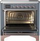Ilve® Majestic III 36" Blue Gray Pro Style Induction Range with Solid Door and Copper Trim-1