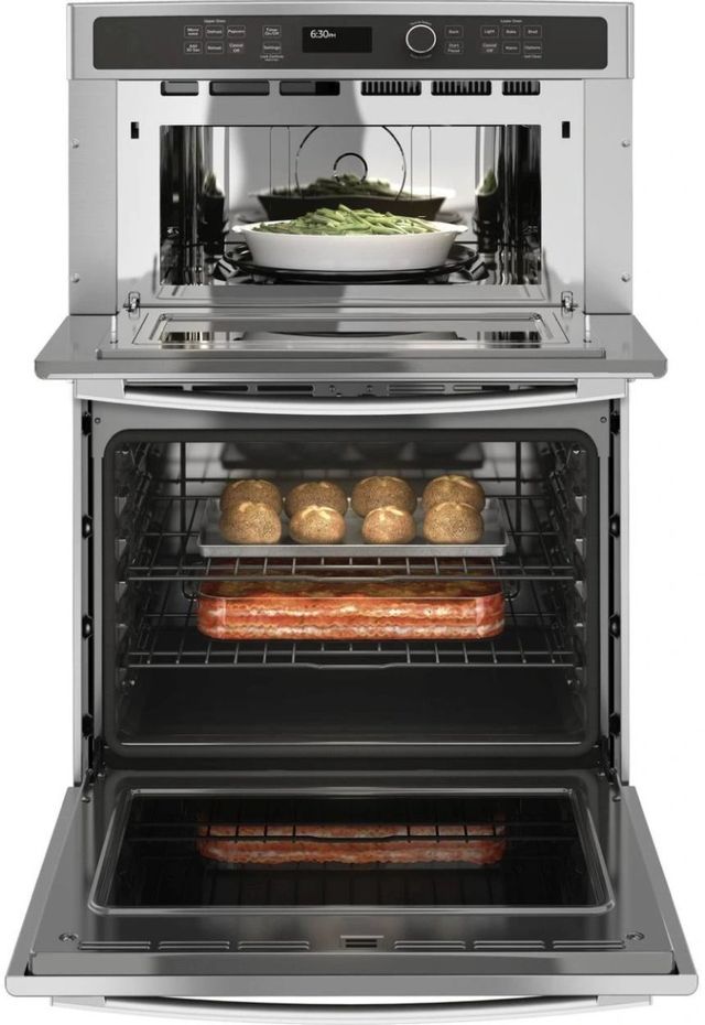 GE® 30" Stainless Steel Oven/Micro Combo Electrical Wall Oven-2
