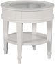 Hammary® Structures Glass Top Round End Table with Pure White Base-0