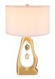 A & B Home Gold/White Geode Shaped Table Lamp with Drum Shade-2