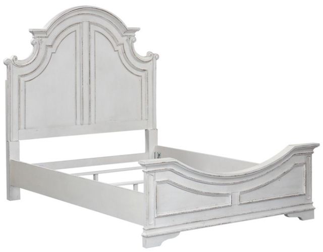 Liberty Furniture Magnolia Manor Antique White Queen Panel Bed-0