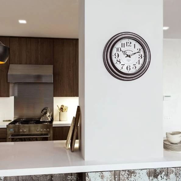 YHD Black/White Iron Wall Clock-1