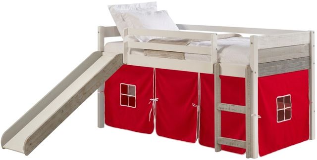 Donco Kids Red/Gray/White Youth Twin Panel Low Tent Loft-0