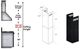 ZLINE 2 Piece 12" Black Wall Hood Extension Kit-1