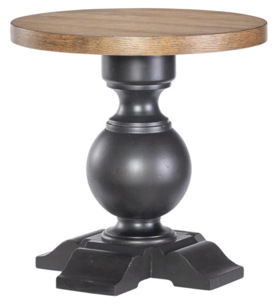 Legacy Classic Vintage Market Barnwood Oak/Kettle Black Urn Base End Table-0
