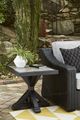 Signature Design by Ashley® Beachcroft Light Gray Aluminum/Resin Outdoor End Table with Black Base-4