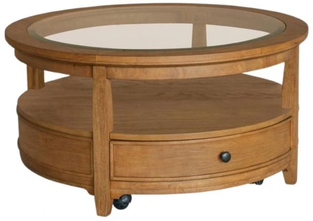 Magnussen Home® Durant Honey Brown Cocktail Table with Casters-0