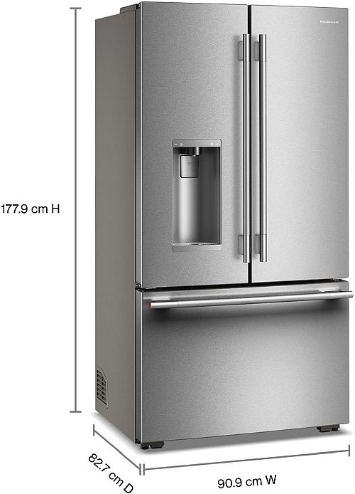 KitchenAid® 36" 23.1 Cu. Ft. PrintShield™ Finish Counter Depth French Door Refrigerator with Intelligent Auto Fill-3