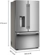 KitchenAid® 36" 23.1 Cu. Ft. PrintShield™ Finish Counter Depth French Door Refrigerator with Intelligent Auto Fill-3