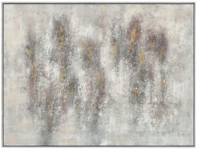 Classy Living Timeless Silver Whisper Abstract Textured Canvas Wall Art-0