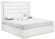 Michael Amini® State St. Glossy White/White California King Upholstered Panel Bed-0
