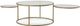 Century® Grand Tour Furniture Cassie Antique Brass Coffee Table with Glass Top and Two Pivoting Shelves-1