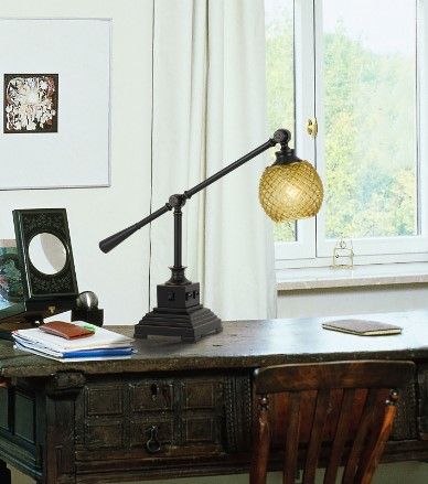 Cal® Lighting & Accessories Brandon Dark Bronze Desk Lamp-1