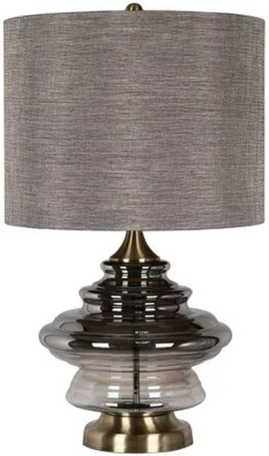 Harp & Finial® Kimball Brass/Smoked Ombre Table Lamp-0