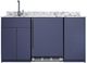 Summit® TurnKey Caldera 63" Midnight Navy Kitchenette with 5 Cu. Ft. Built-In Under the Counter Refrigerator, Induction Cooktop, and Stainless Steel Sink with Faucet -0