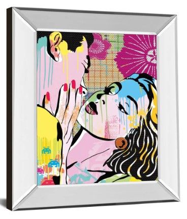 Classy Art Midnight Kiss by Tom Frazier Mirror Framed Wall Art-1