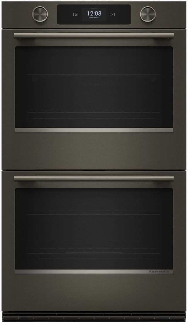 KitchenAid® 30" Black Ore Smart Double Electric Wall Oven with Assisted Cook Cycles-0