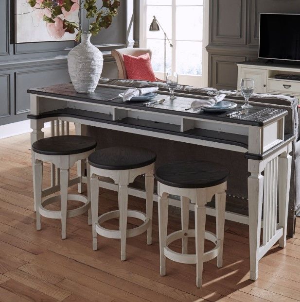 Liberty Furniture Allyson Park 4-Piece Charcoal/Wirebrushed White Occasional Table Set-1