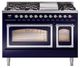 Ilve® Nostalgie II Noblesse 48'' Midnight Blue Pro Style Dual Fuel Range with Chrome Trim-0