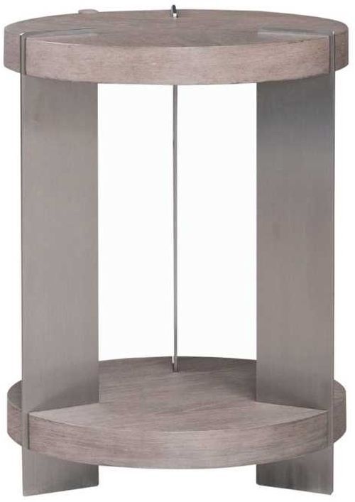 Liberty Furniture Harlow Sandston Chairside Table with Satin Nickel Base-0