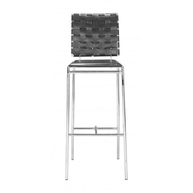 Zuo® Modern Criss Cross Black Bar Chair-3