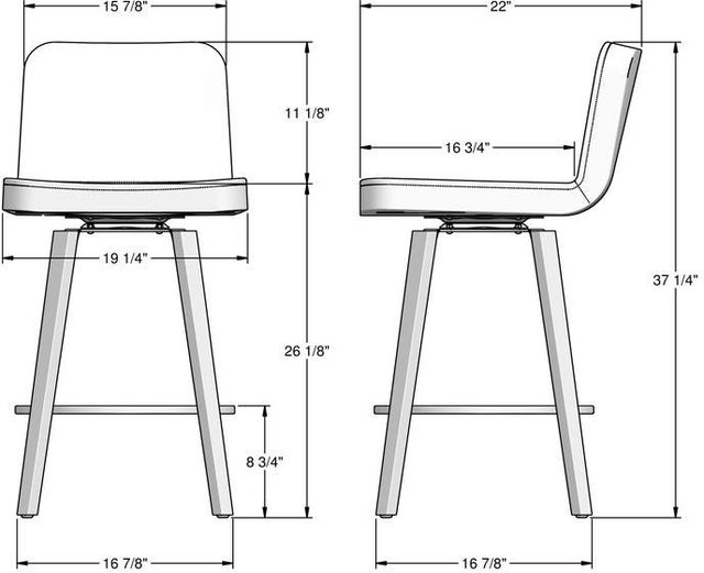 Amisco Customizable Visconti Swivel Counter Stool-2