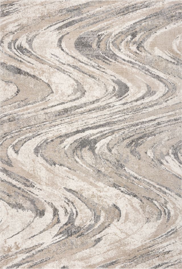 KAS Rugs Hue Natural Groove 5'x8' Rug-0