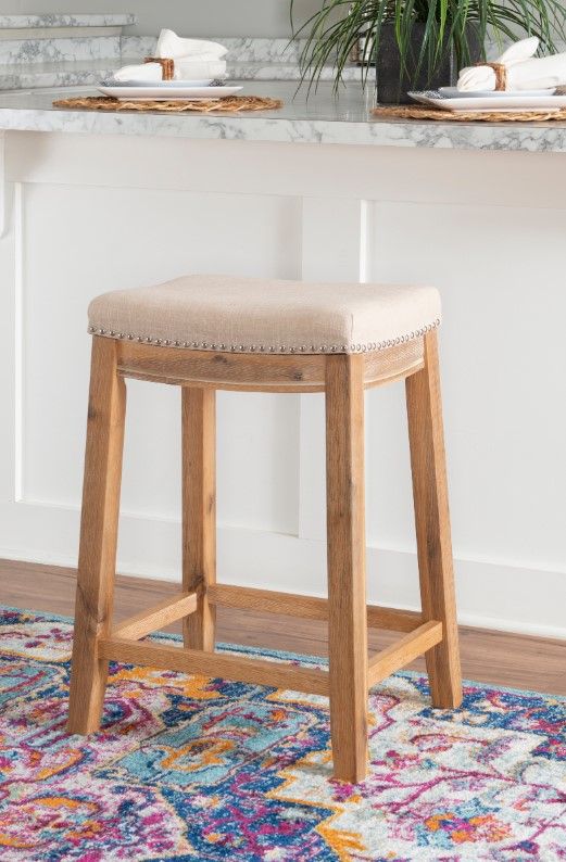 Linon Claridge Brown/Natural Counter Stool-1