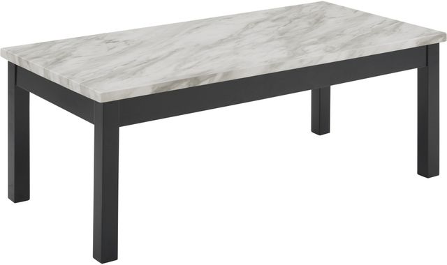 New Classic® Home Furnishings Celeste 3-Piece Black Living Room Table Set with Marble Top-2