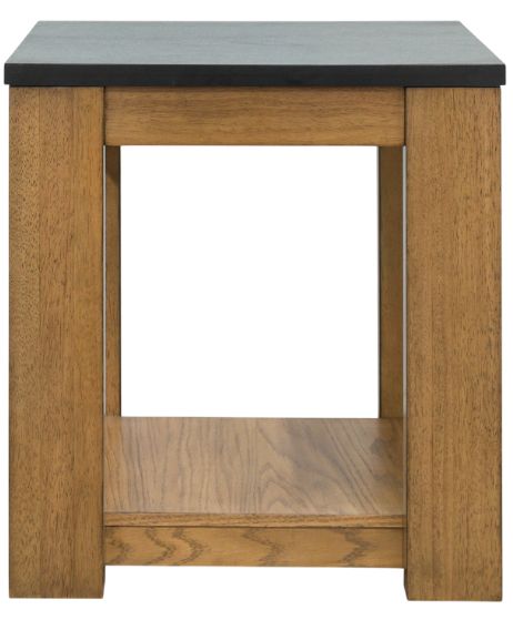 Signature Design by Ashley® Quentina Black Top End Table with Light Brown Base-2