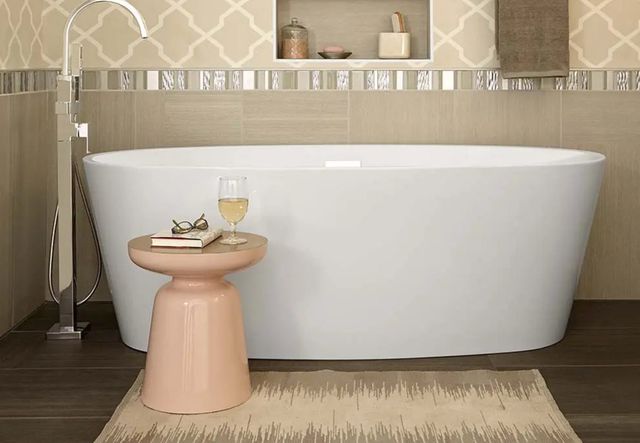 American Standard Coastal™ Serin® White 68" x 31" Freestanding Bathtub Center Drain With Integrated Overflow-2
