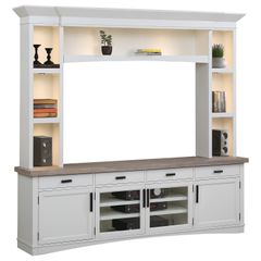 Parker House® Americana Modern Cotton 92" TV Console with Hutch and LED Lights