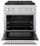 ZLINE 30" Satin Stainless Steel Pro Style Gas Range with White Matte Door-1