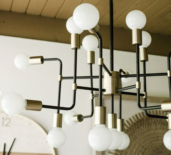 YHD Black Stainless/Champagne Bronze 17-Light Chandelier-1