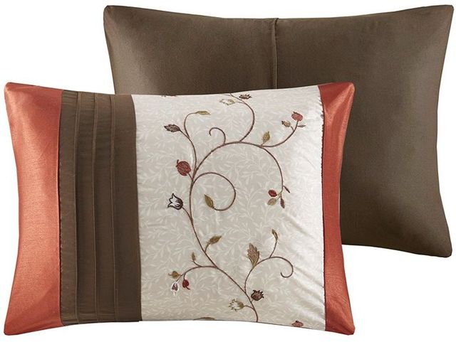 Olliix by Madison Park Serene 7 Piece Spice King Embroidered Comforter Set-3