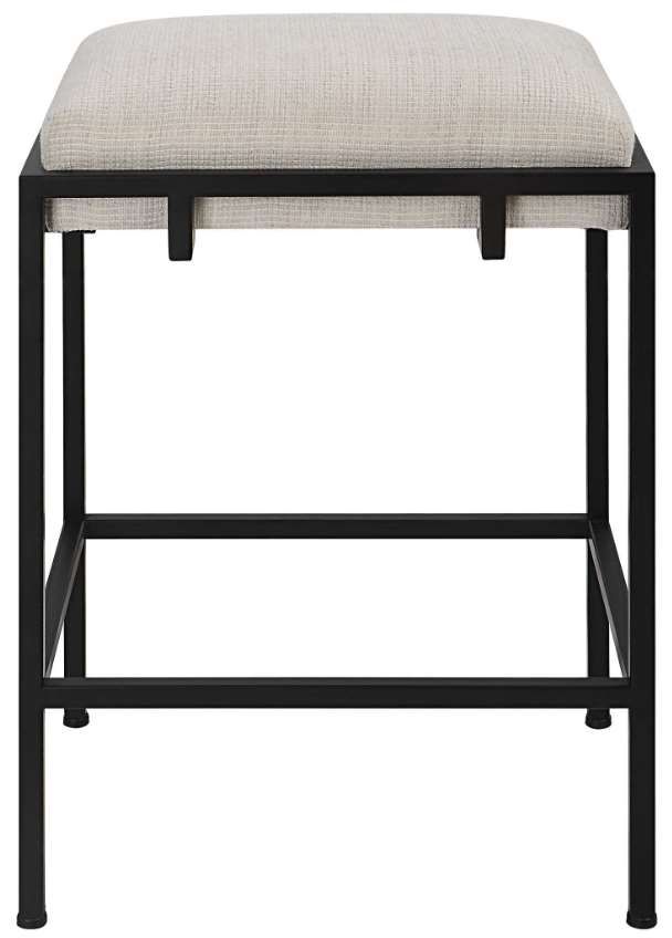 Uttermost® Paradox Matte Black/White Counter Stool-3