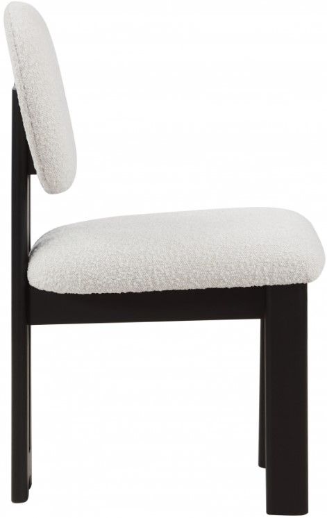 Meridian Furniture Napa Cream/Black Boucle Upholstered Dining Chair-2