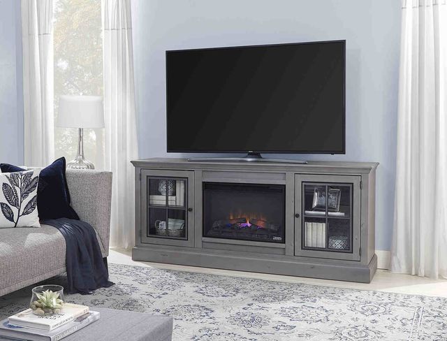 Aspenhome® Churchill Smokey Grey Fireplace Console-1