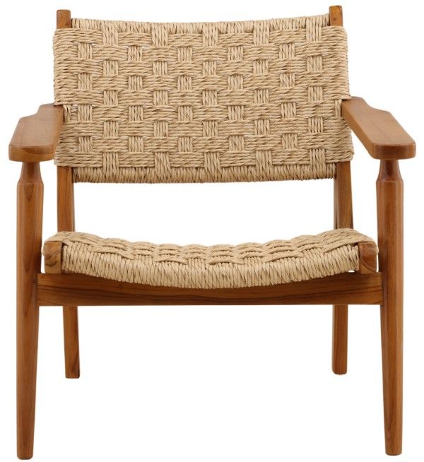 Dovetail Furniture Parley Natural Synthetic Rattan/Teak Wood Outdoor Occasional Chair-1