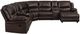 Elements International Brenham 4-Piece Brown Reclining Sectional-1
