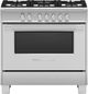 Fisher & Paykel 36" Brushed Stainless Steel with Black Glass Pro Style Natural Gas Range-0